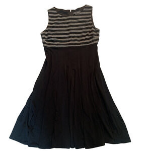 JESSICA‎ HOWARD WOMEN'S BLACK /WHITE SLEEVELESS SWING DRESS SIZE 4P (PETITE)-EUC